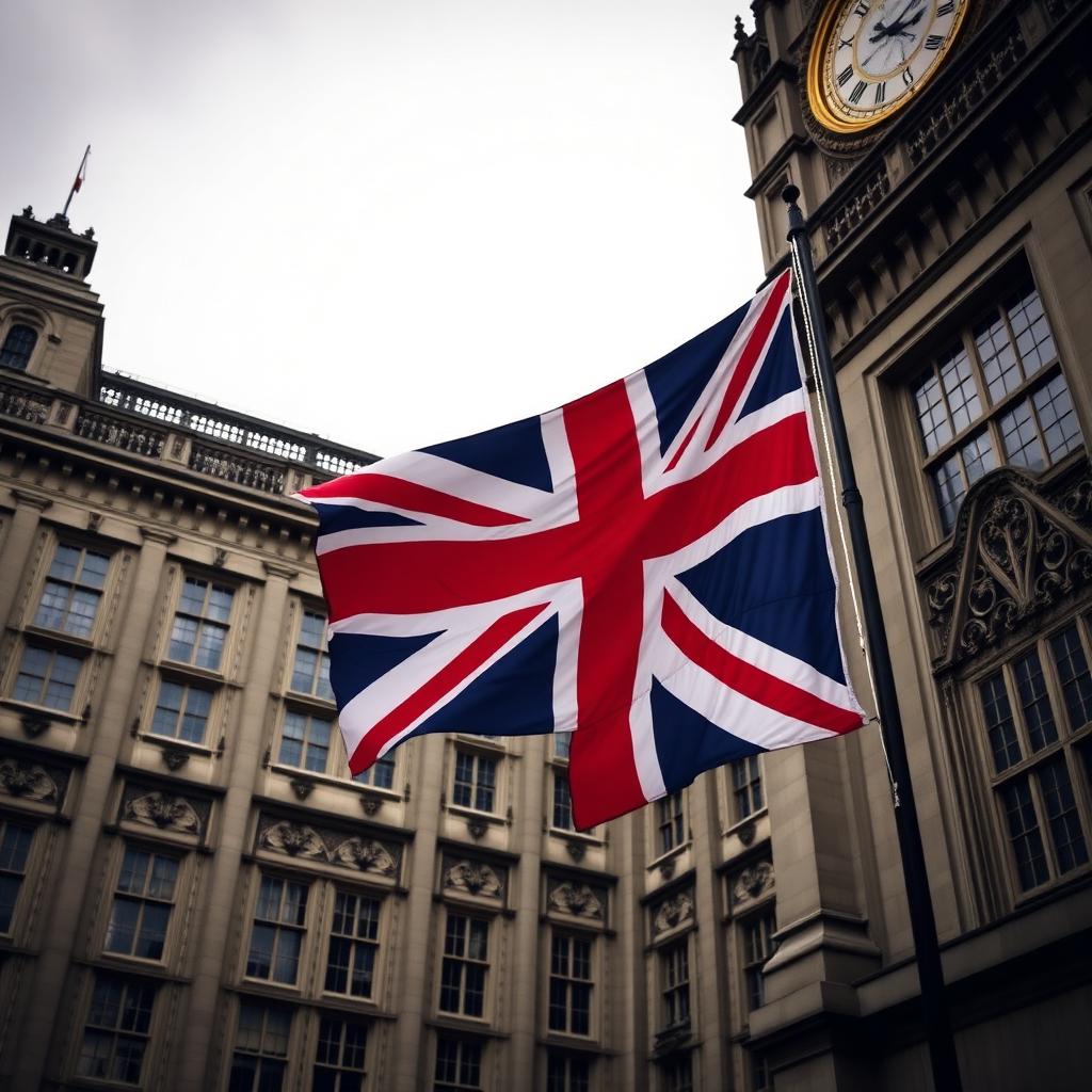 Westminster-Regierungsgebäude in London mit britischer Flagge, Symbolbild zur Ernennung von Emma Floyd als DCMS-Glücksspielchefin