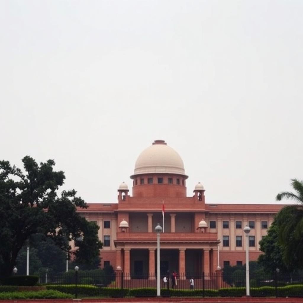 Gebäude des Supreme Court of India in Neu-Delhi unter bewölktem Himmel, Symbolbild zur Grundsatzentscheidung über Online-Gaming-Hoheit der indischen Bundesstaaten